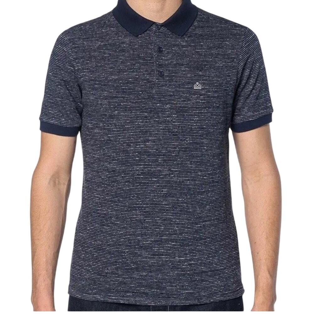 NWT Merc London Navy Blue Striped Polo Short Sleeve Shirt Size XL Portland New